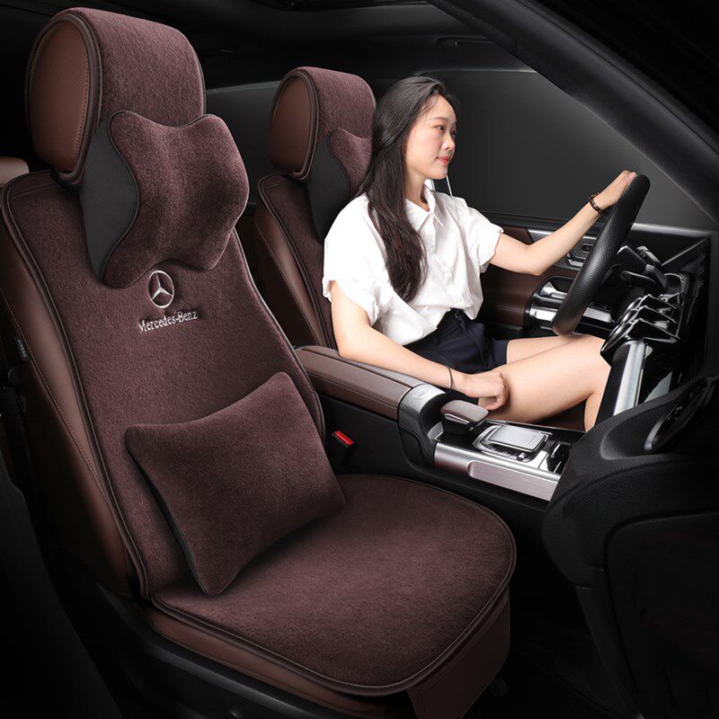 奔驰冬季纯羊毛汽车坐垫GLC2r60l GLC300l E300L E260L毛座椅套子