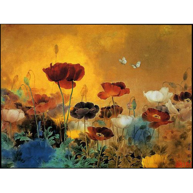 苏绣DIY套件初学 花间蝶油画 满绣 客I厅卧室书房餐厅 刺绣装饰画图片