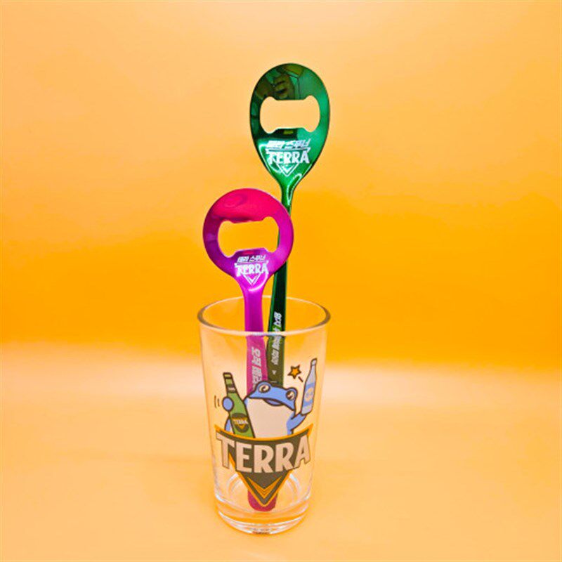 韩国直邮terra镭射绿色多功能创意J啤酒勺子开瓶器开酒瓶起子