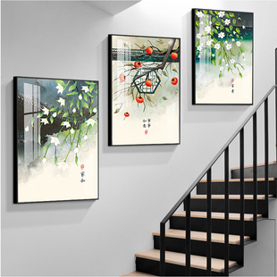 现货2022新款楼梯间墙面装饰z画新中式客厅沙发背景墙挂画楼道餐