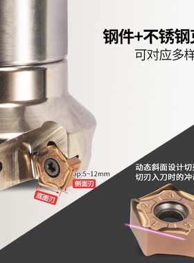 快进给 MFPN66063R-5T-M铣刀盘66度平面开粗刀 悍狮霸 PNMXU09050