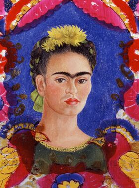 自画像1938 Frida Kahlo 弗里F达 装饰画 墨西哥艺术客厅书房酒吧