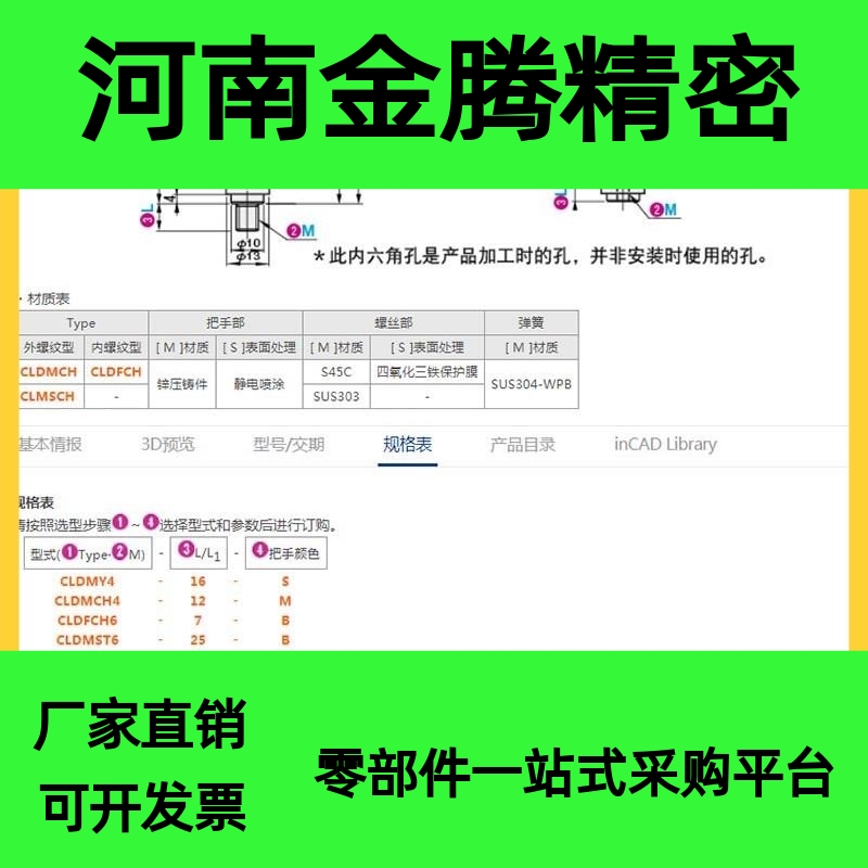 CLDMCH4/5/6-12/16/20/25/32-B/M/S蝶形固定把手CLDFCH4/5/6-7