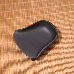 掌中宝金星三足铲形歙砚小楷抄经原石老坑砚台文房四X宝行囊把玩