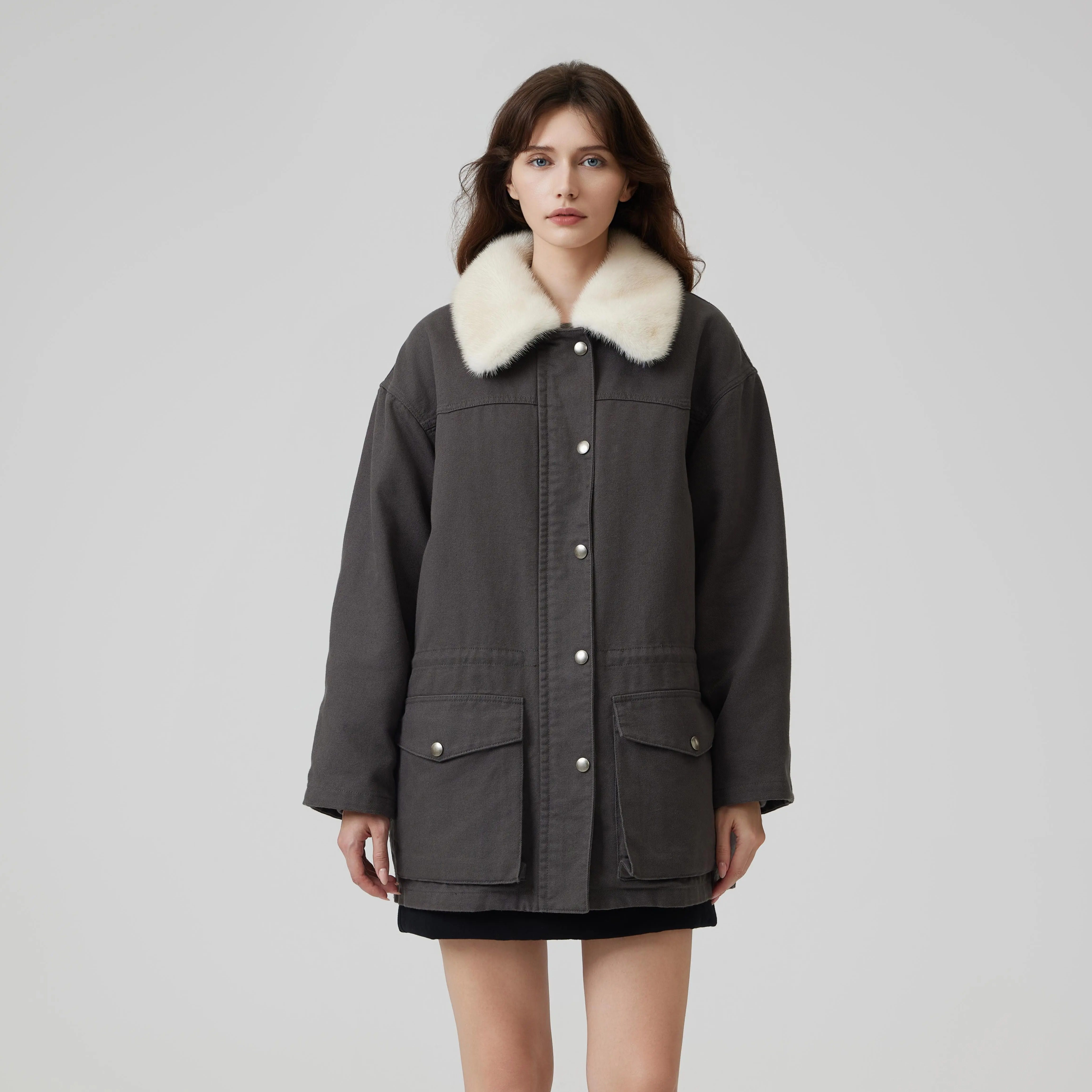 mesosph复古层次感静奢丹麦皇极水貂领派克服