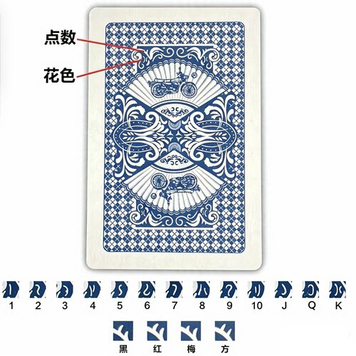 魔术扑克牌姚记959辨牌背面认表演道具姚记3a送图解可定制纸牌