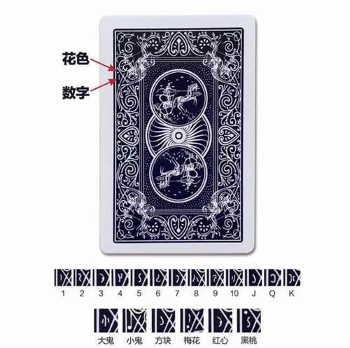魔术扑克牌正点8845辨牌背面认表演道具姚记3a送图解可定制纸牌