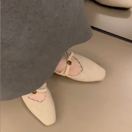 羊皮版！法式仙女风粗跟单鞋女方头蝴蝶结玛丽珍鞋温柔配裙子瓢鞋,女鞋,浅口单鞋,淘宝优惠券,粉丝福利购,淘宝优惠卷