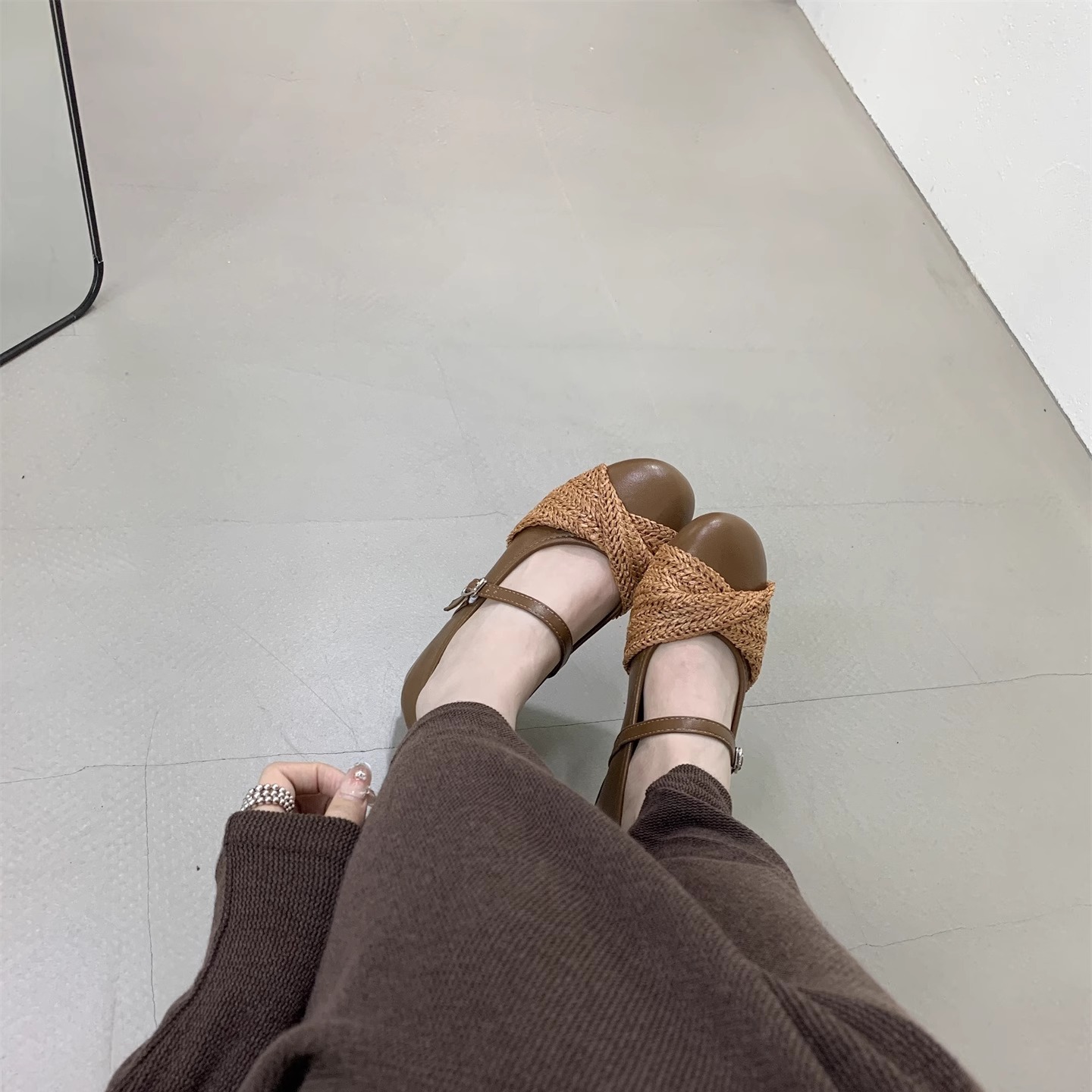小个子内瓢鞋玛丽珍鞋女2025年新款法式甜美浅口软底单鞋