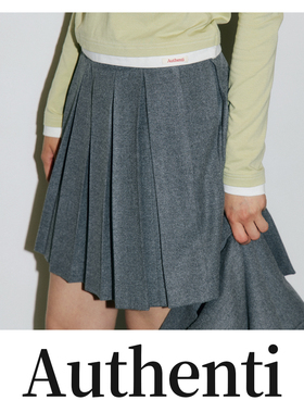 中长羊毛百褶短裙AUSK303