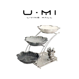 果盘北欧轻奢茶几装 LIVING 步步高 饰零食摆放盘客厅多层