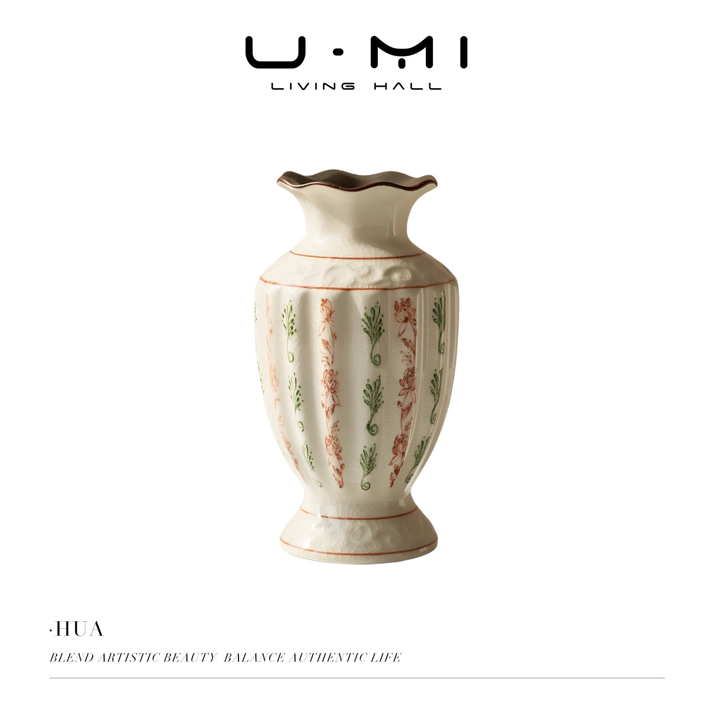 U Mi LIVING &middot; 花墨 | 花瓶法式复古陶瓷欧式古典风装饰插花器皿