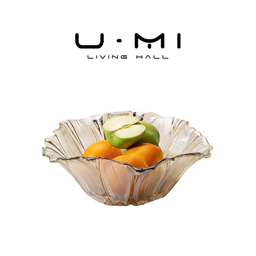 U Mi LIVING · 花蕊 | 果盘玻璃欧式轻奢家用客厅茶几零食水果盘