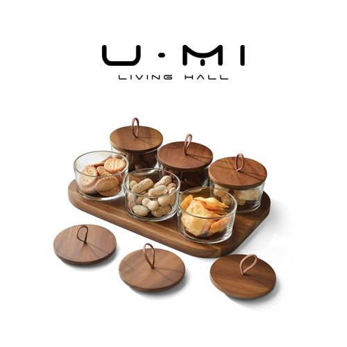 U Mi LIVING · 光韵 | 果盘创意日式带盖家用茶几多格干果摆盘