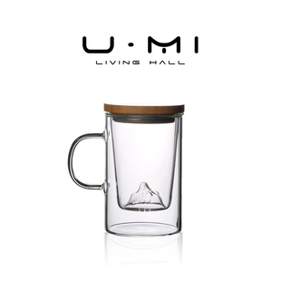 杯具茶杯茶水分离过滤玻璃日式 LIVING·观山 高档泡茶道杯