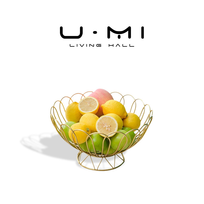 U Mi LIVING · 叠影 | 果盘简约创意铁艺果篮圆形水果篮收纳篮