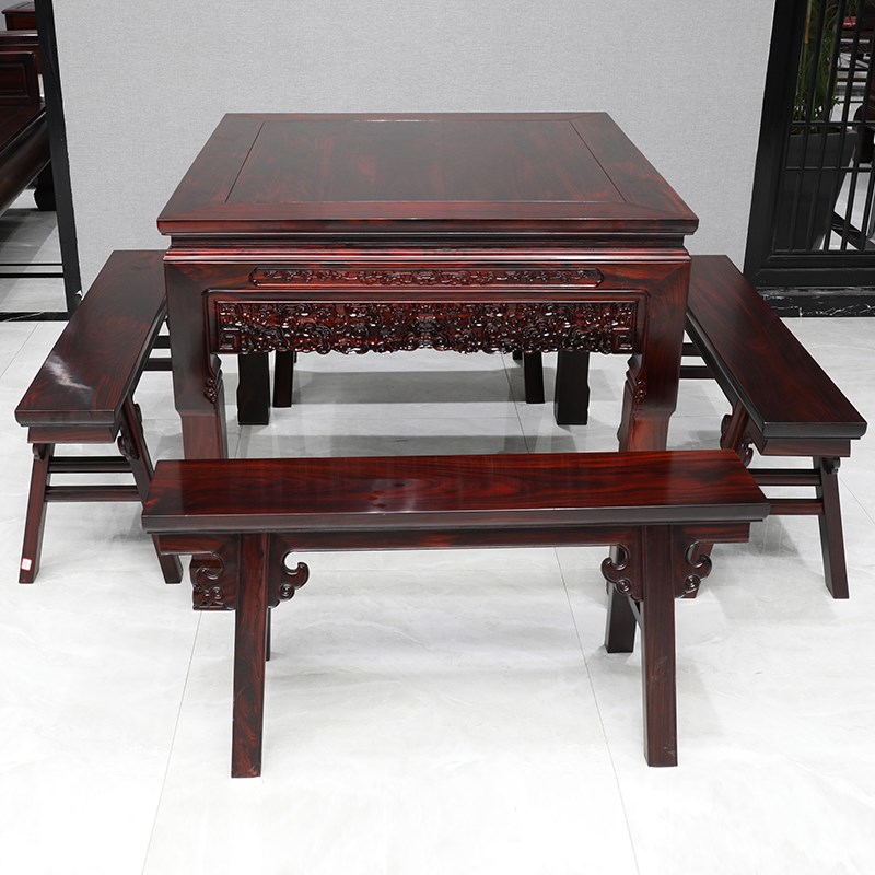 东阳红木家具印尼黑酸枝木客厅四方桌中式仿古实木阔叶黄檀八仙桌