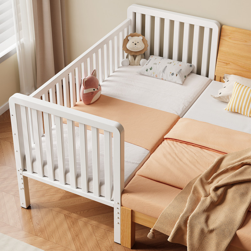 儿童拼接床铁艺带护栏宝宝小床可定制加宽拼接神器大人可睡婴儿床,住宅家具,儿童拼接床,淘宝优惠券,粉丝福利购,淘宝优惠卷