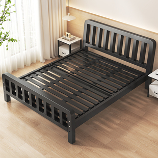 铁艺床现代简约家用1.5m加固加厚双人床出租房用铁架单人榻榻米床
