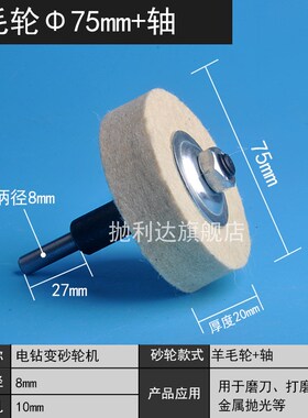 羊毛抛光轮羊毛轮金属镜面抛光机小型电钻磨头抛光蜡打磨抛光神器