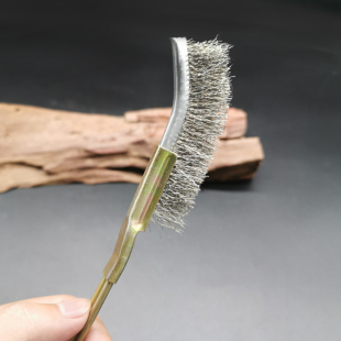 盆景造型工具 舍利丝雕刷子 手动钢丝刷弯头铜丝尼龙丝刷 盆景刷