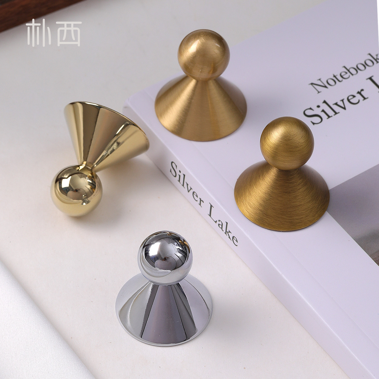 法式黄铜复古风柜门轻奢橱柜衣柜抽屉圆形家具金色银色黄古铜把手