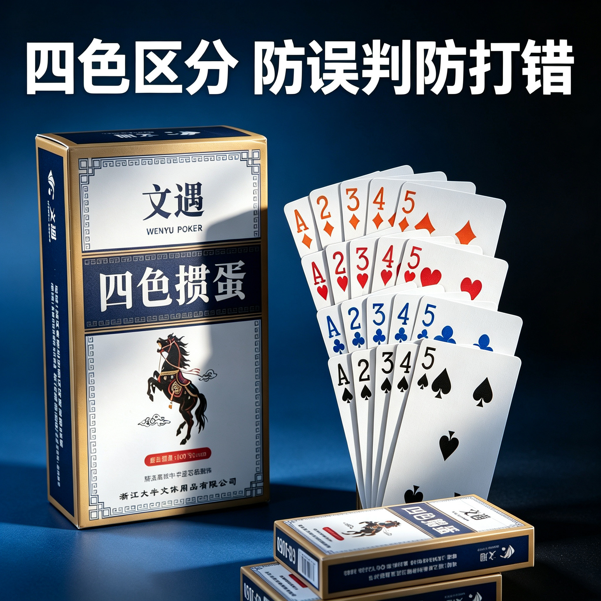 高端四色窄版掼蛋扑克牌整箱图片