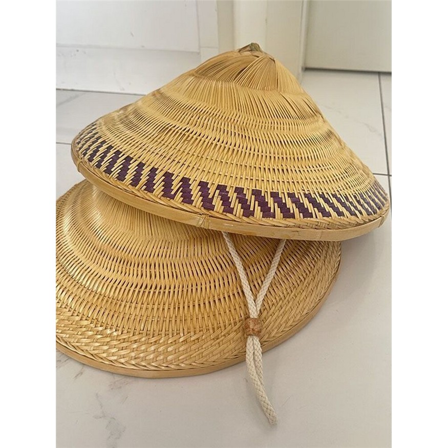 手工细竹编精品竹帽户外