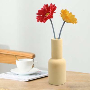 创意陶瓷水泥质感花瓶花艺干花瓶玄关客厅办公室桌面观赏装 饰摆件