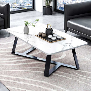 亿家木茶几客厅家用现代轻奢小户型办公室用茶桌简约沙发茶台岩板