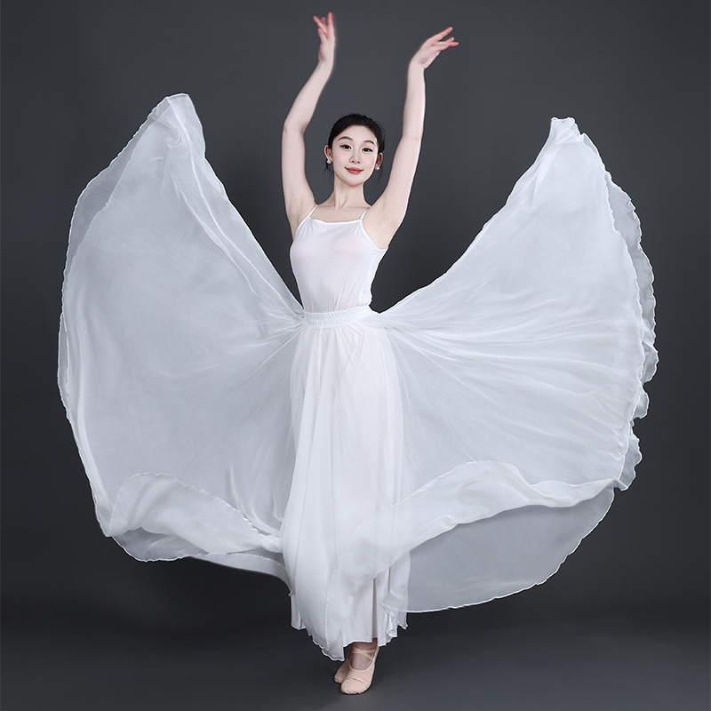 天丝900度大摆裙一体裙裤古典舞飘逸舞蹈裙中国风现代舞练功服