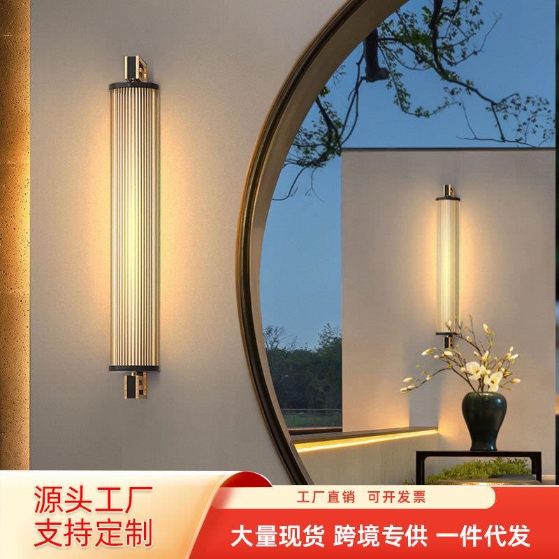 户外壁灯中式庭院灯别墅外墙过道走廊门前灯入户大门长条柱子灯具