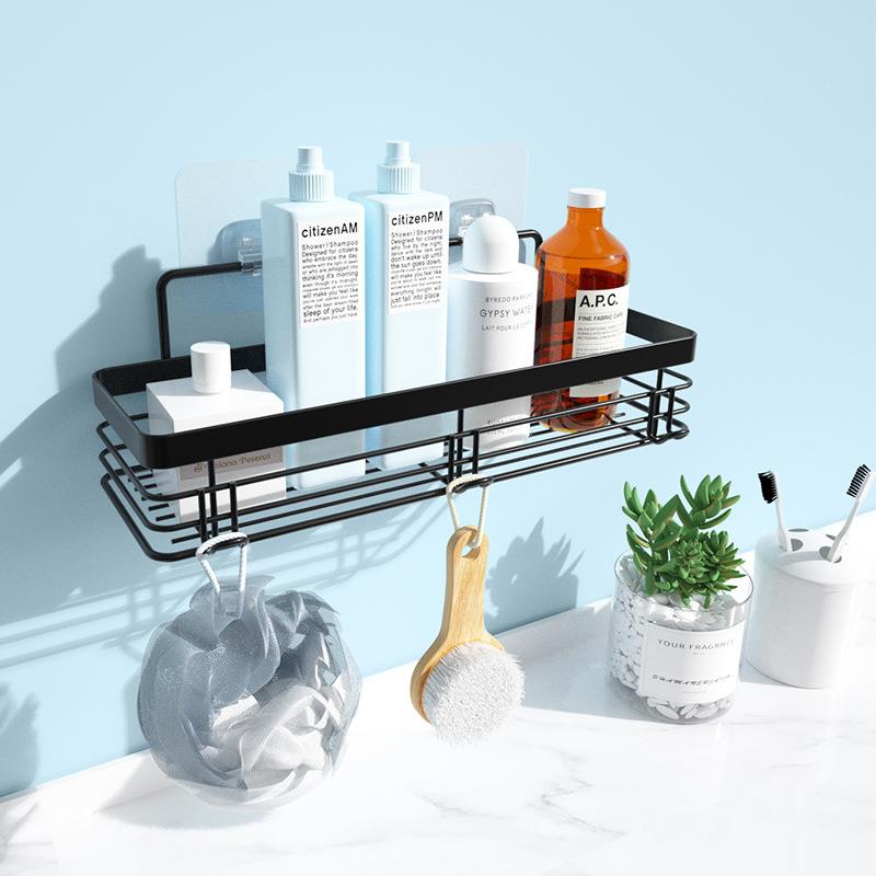 亚马逊热销免打孔浴室置物架卫生间壁挂收纳洗漱用品不锈钢收纳架