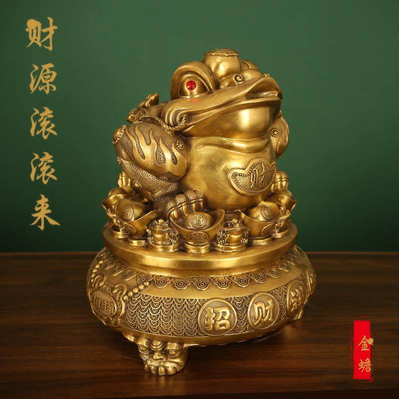 虎年摆件新品厂家招财金蟾聚宝盆财源滚滚家居客厅摆件装饰品