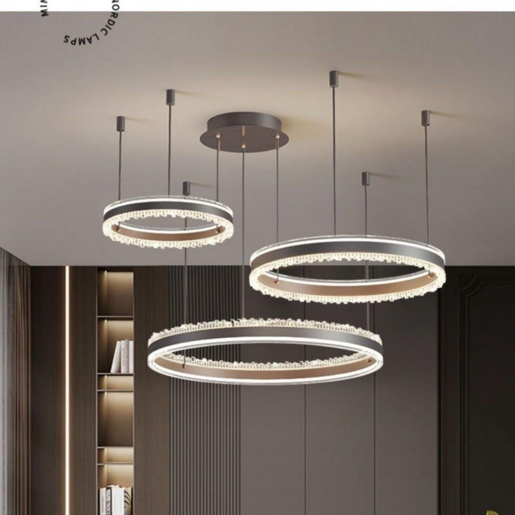现代简约卧室灯北欧极简圆环2024年新款客厅吊灯客厅灯高级感轻奢