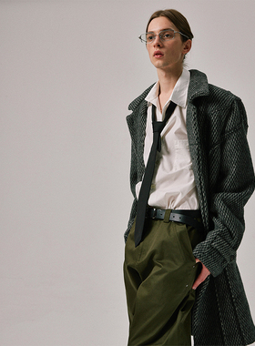 Amicus Animae 鱼骨解构缝线羊毛大衣