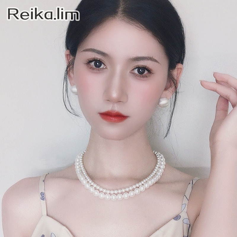 ins风施家珍珠锁骨链女高级感