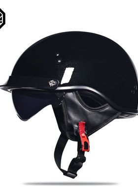 Orz哈雷摩托车头盔男女复古半盔夏季机车巡航车四季通用3C认证A类