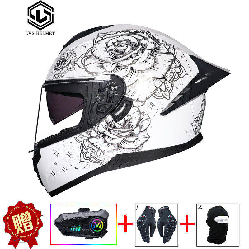 日本SHOEI摩托车头盔男女蓝牙全盔双镜片机车跑车趴赛新国标3C