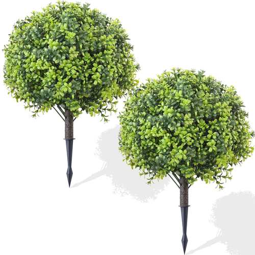 跨境新款仿真黄杨木绿植可拆卸地插假植物工艺室内外春色小装饰品