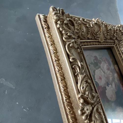 金色复古法式美式椭圆形雕花树脂人物相框摆件摆台挂墙