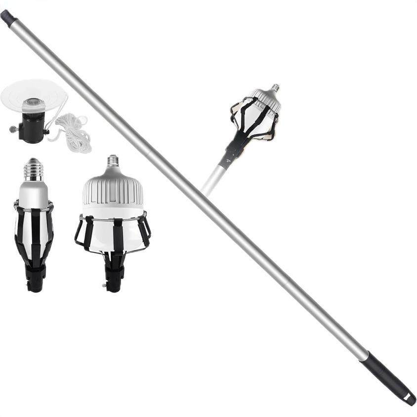 美式螺纹拼接铝杆特大号高空换灯泡神器摘果器吸盘取灯器四件套