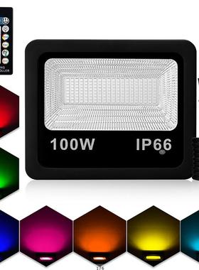 100Wrgb投光灯户外工程照明投射景观灯庭院园林美化100Wrgb投光灯