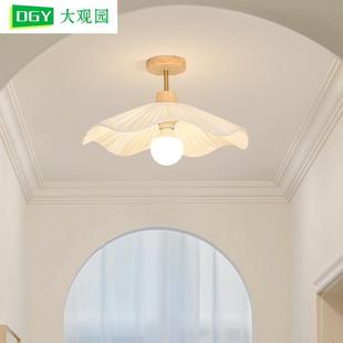 过道灯走廊吸顶灯原木风灯简约入户玄关阳台灯中山灯具L271