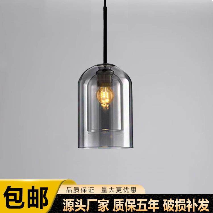 北欧现代个性艺术玻璃单头吊灯创意餐厅饭厅吧台卧室床头长线灯具