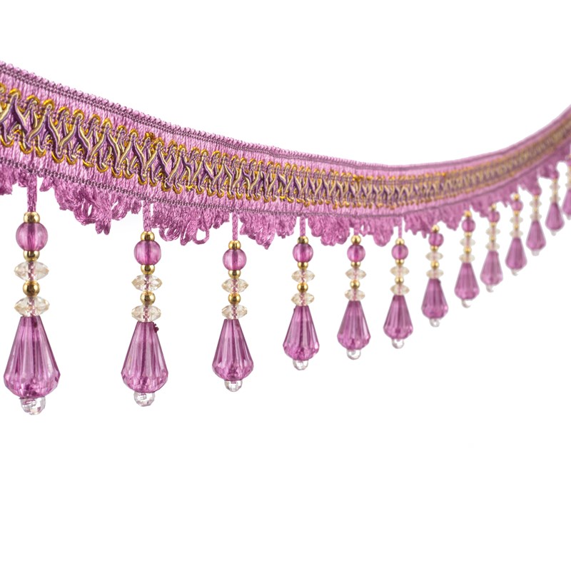 窗帘花边窗帘配件流苏吊穗水晶珠子花边装饰花大水滴飞碟珠12米