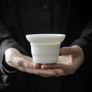 羊脂玉瓷茶滤茶叶过滤网白瓷茶漏泡茶手工全瓷滤茶器茶具配件家用
