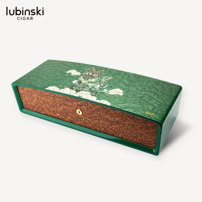LUBINSKI鲁宾斯基大容量雪松木雪茄盒保湿醇化醒茄箱钢琴烤漆高端