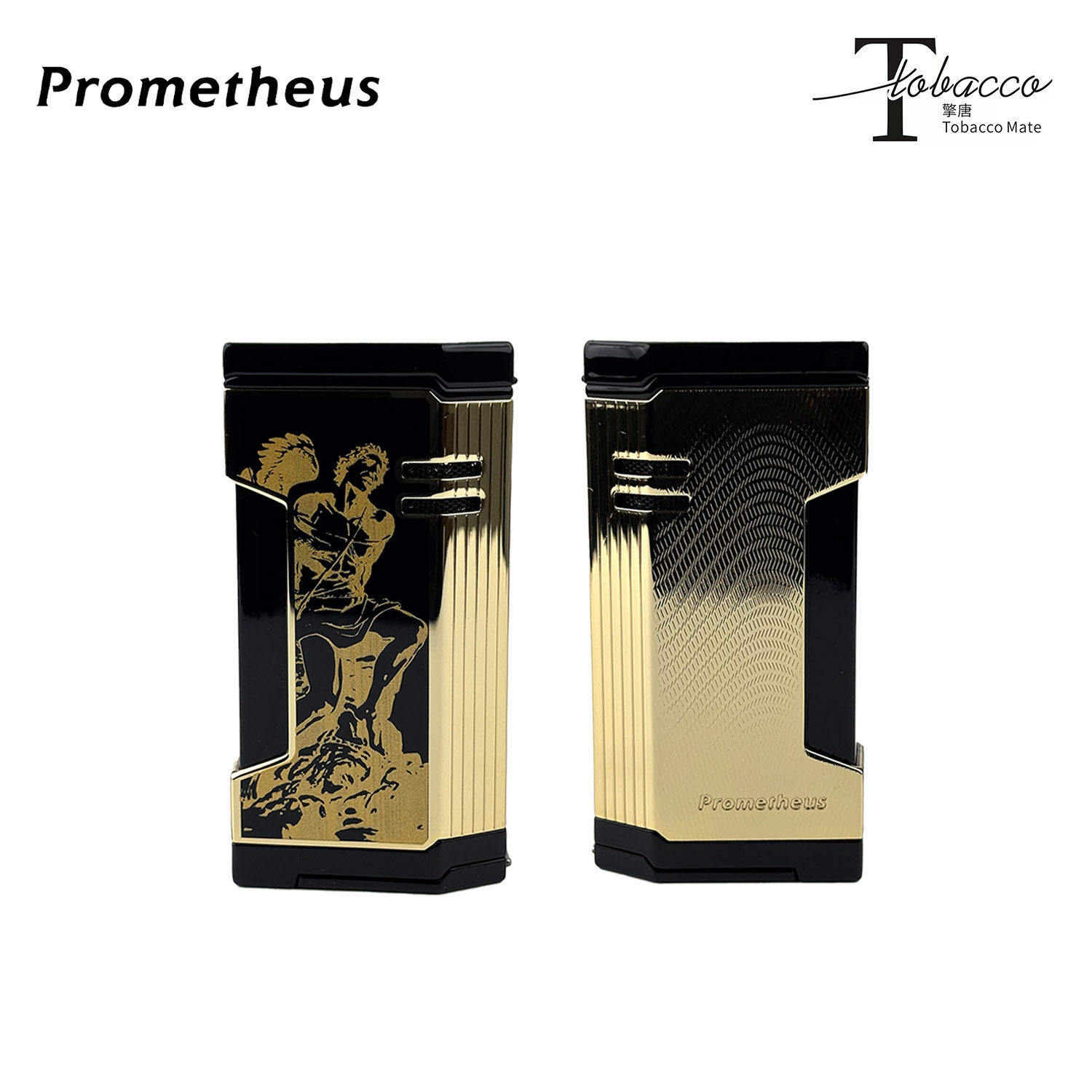 普罗米修斯Prometheus美国进口直冲三火头带雪茄钻防风充气打火机