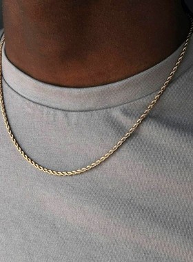 less Steel Figaro Cuban Chain Necklace For Men Women Jewelry